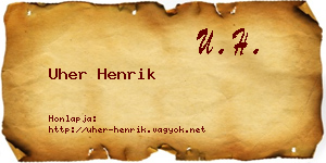 Uher Henrik névjegykártya